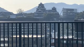 熊本城✖️マンション屋上✖️人工芝モフモフ　春の訪れを感じながら最高な気分で人工芝施工